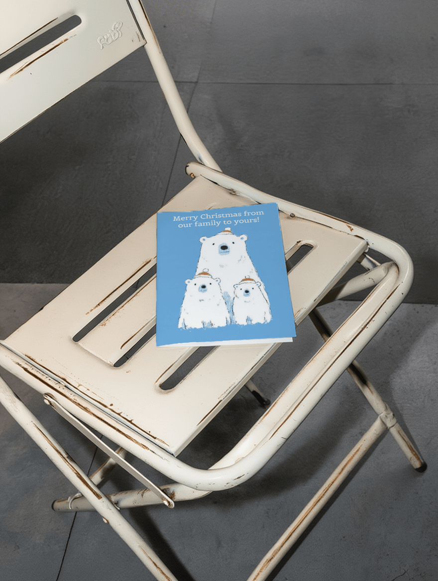 Cozy Polar Bear Christmas Card mockup 2
