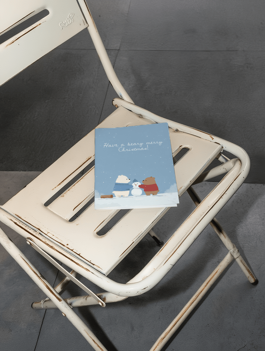 Beary Merry Christmas Card mockup 2