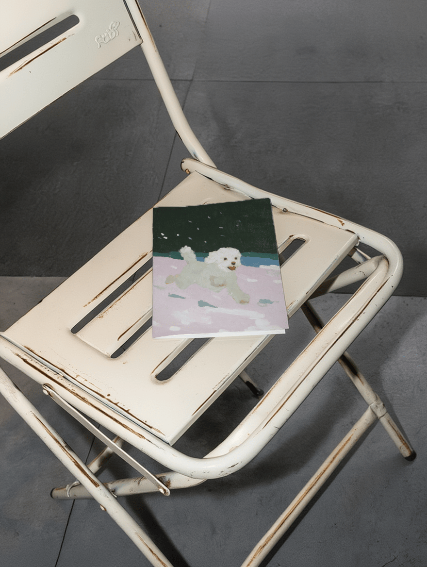 Joyful Snowy Pup Greeting Card mockup 2