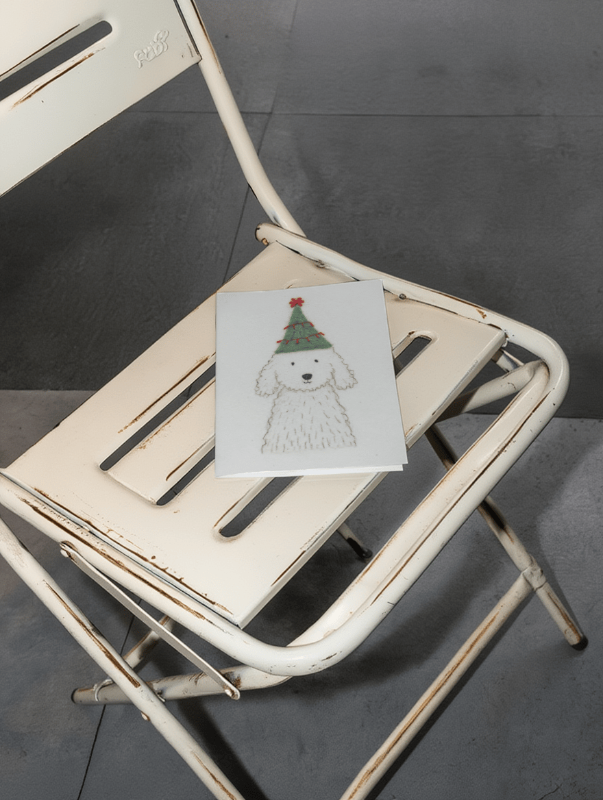 Festive Puppy Greeting Card mockup 2