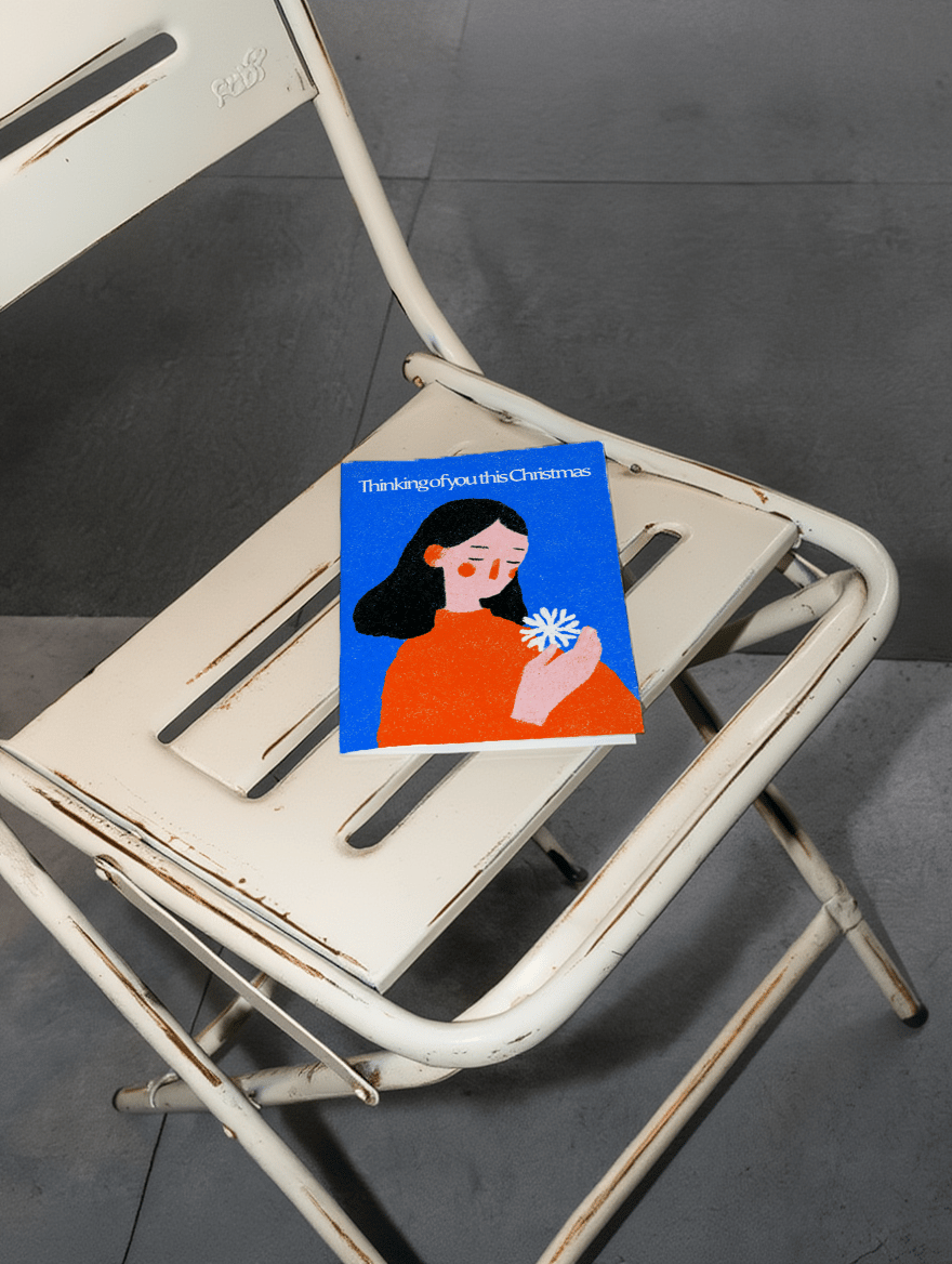 Warm Christmas Thoughts Card mockup 2