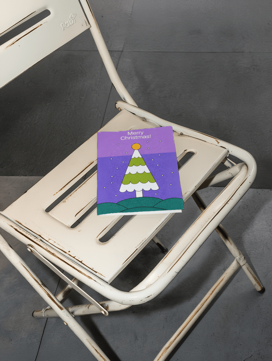 Cheerful Christmas Tree Card mockup 2