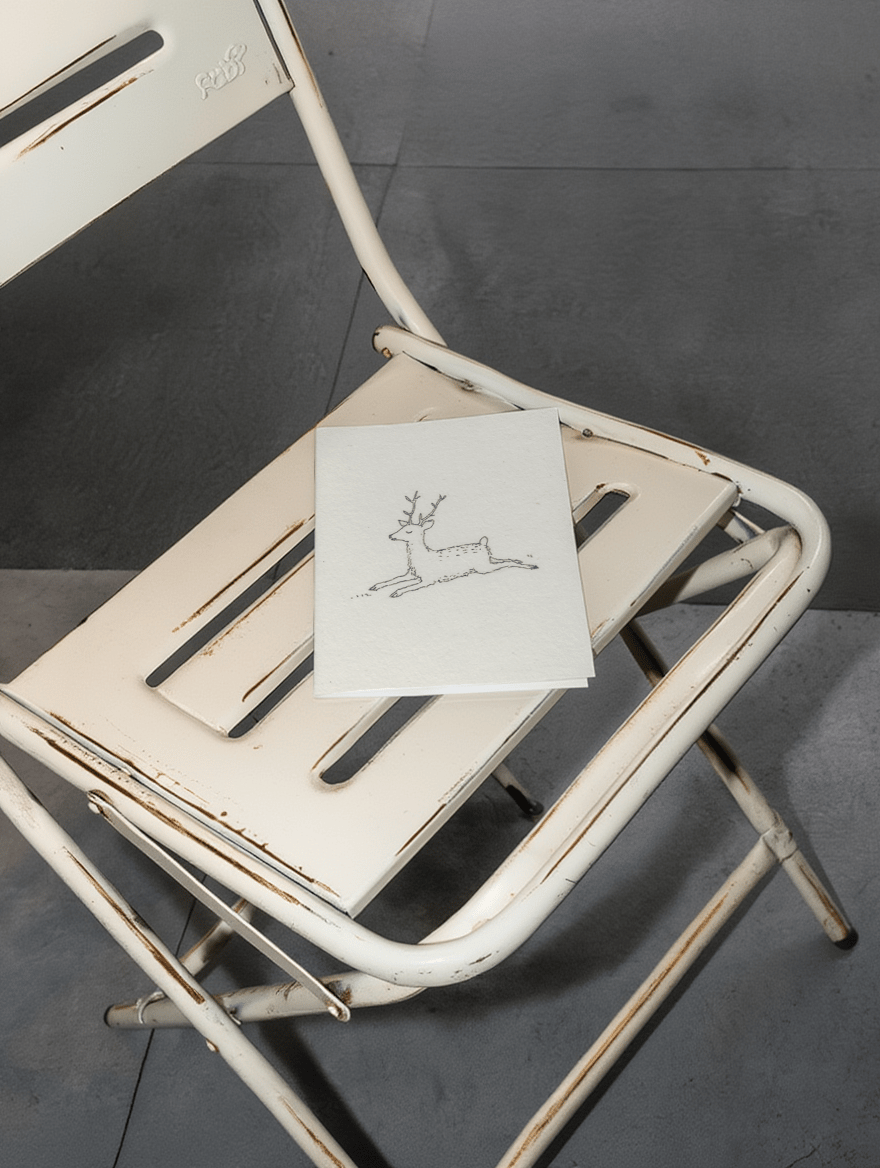 Peaceful Deer Illustration Card mockup 2