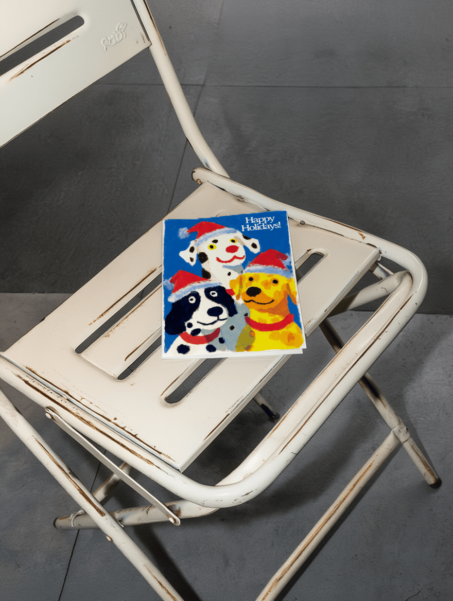 Festive Holiday Dogs Card mockup 2