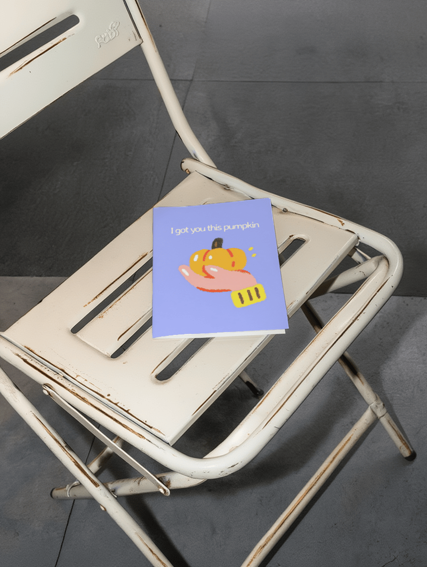 Whimsical Pumpkin Surprise Card mockup 2