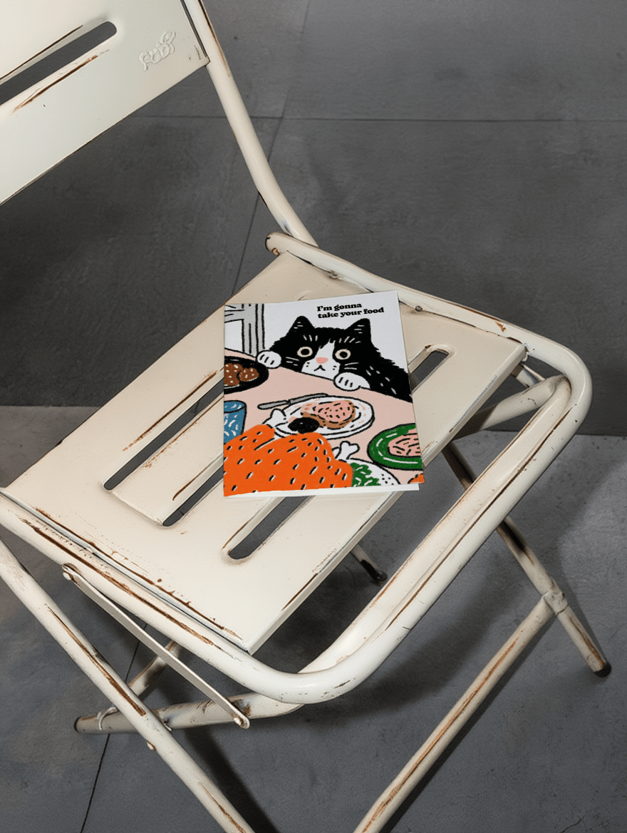 Hungry Cat Humor Card mockup 2