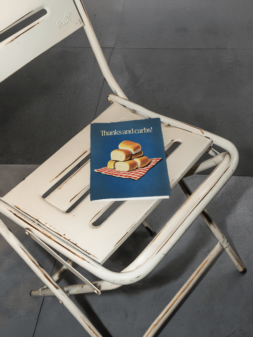 Thanks and Carbs Humor Card mockup 2