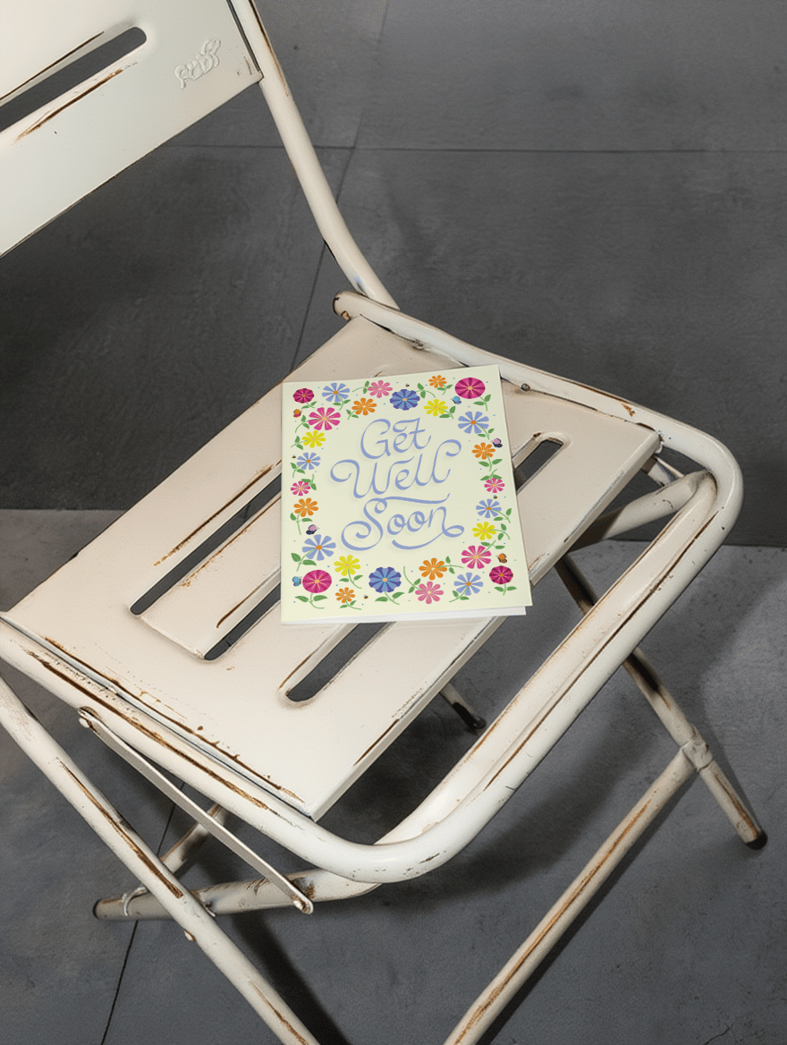 Bright Floral Get Well Soon Card mockup 2