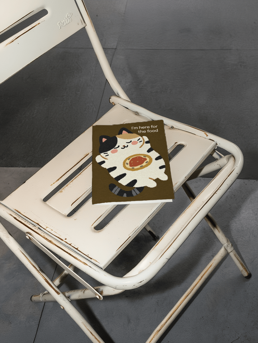 Pizza Loving Cat Card mockup 2