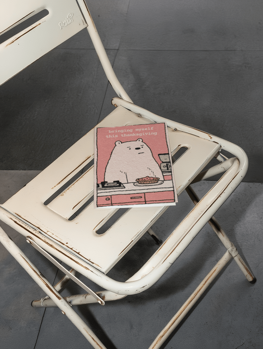 Thanksgiving Bear Humor Card mockup 2