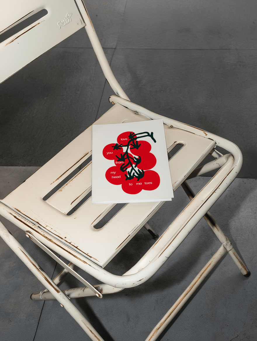 Tomato Love Pun Card mockup 2