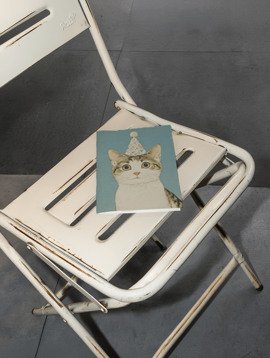 Adorable Party Cat Card mockup 2