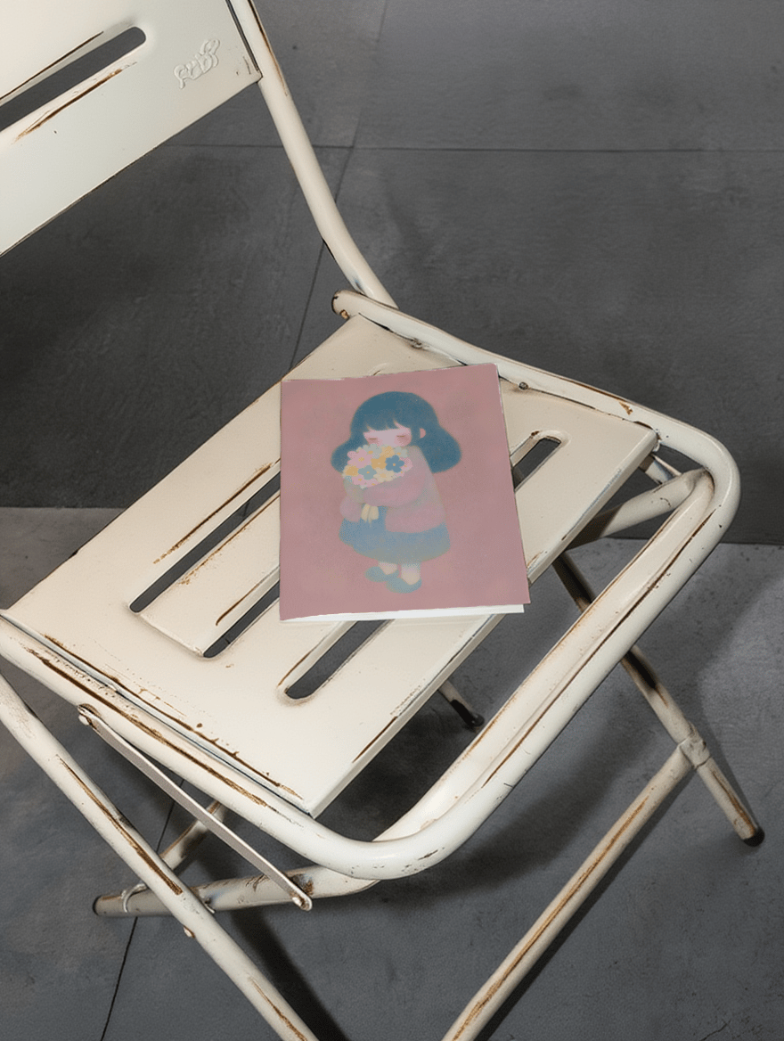 GIrl holding flowers mockup 2