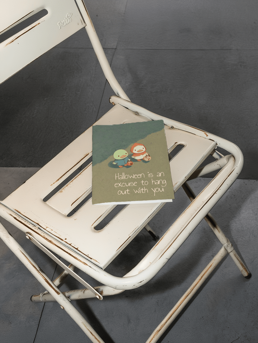 Cute Halloween Hangout Card mockup 2