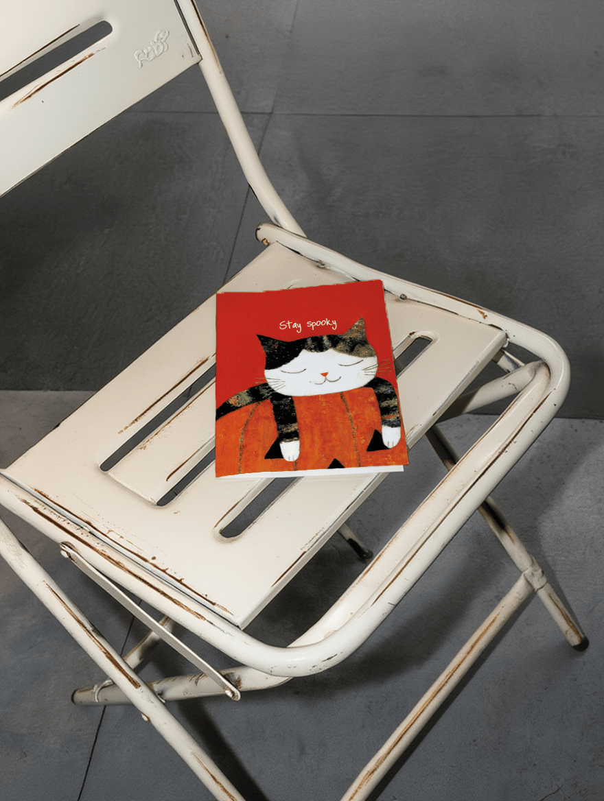 Cute Cat Halloween Card mockup 2