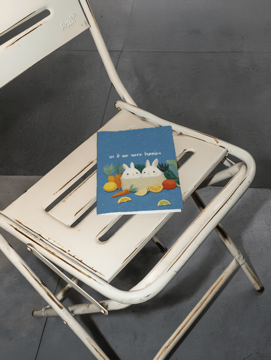 Cute Bunny Duo Greeting Card mockup 2