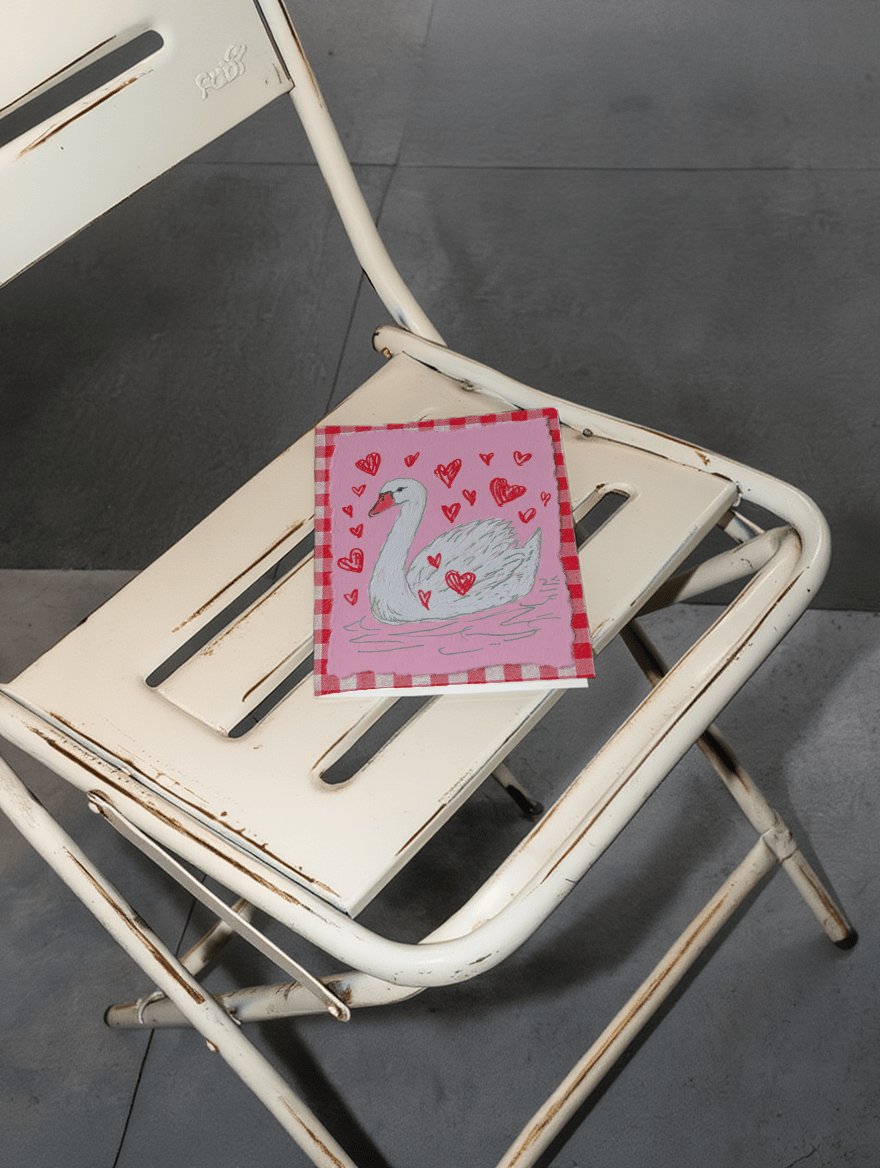 Swan in Love Hearts Scene mockup 2