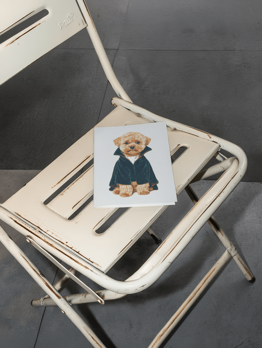 Cute Pup in Costume Card mockup 2