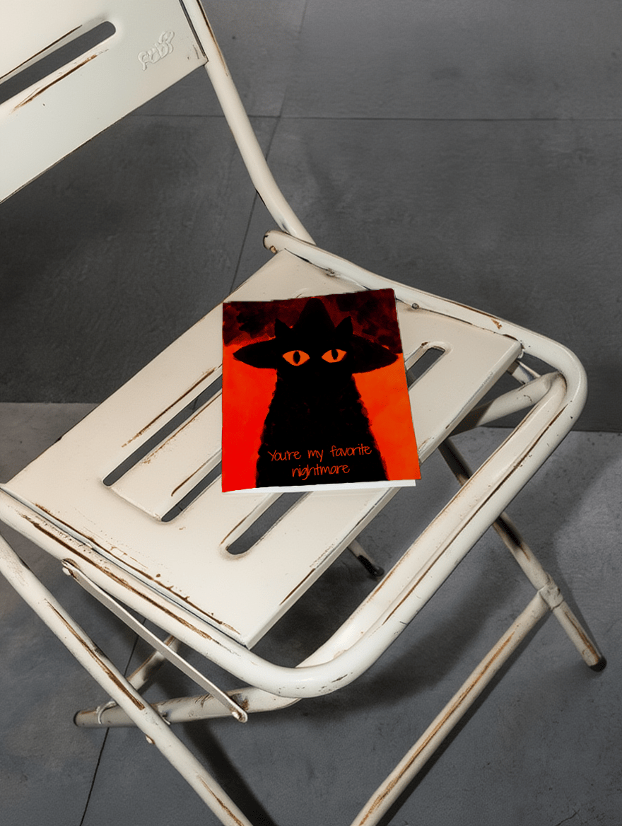 Favorite Nightmare Cat Card mockup 2