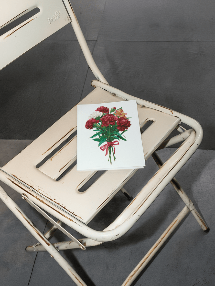 Charming Carnations Bouquet Card mockup 2