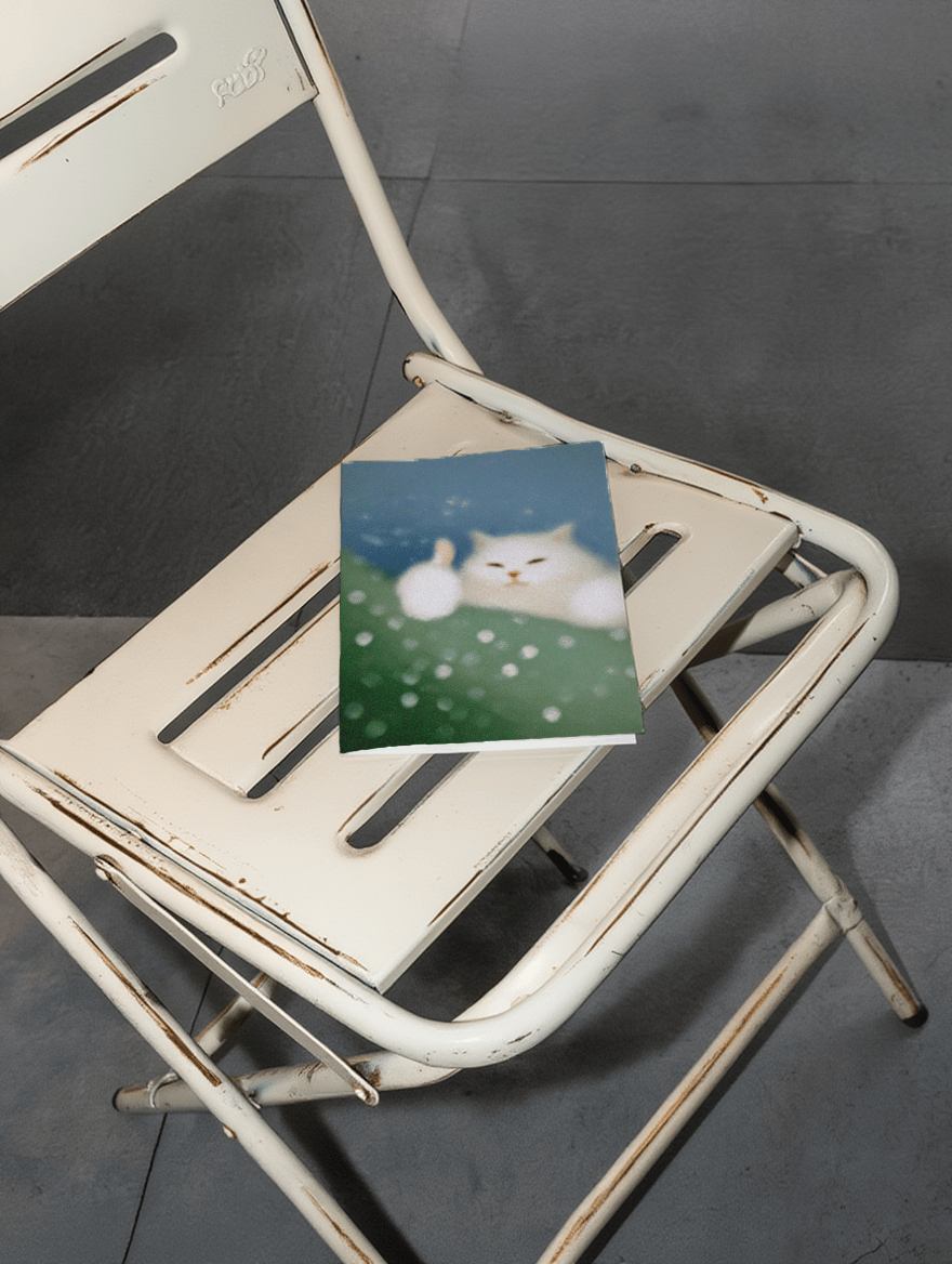 Cozy Cat thumbs up Greeting Card mockup 2
