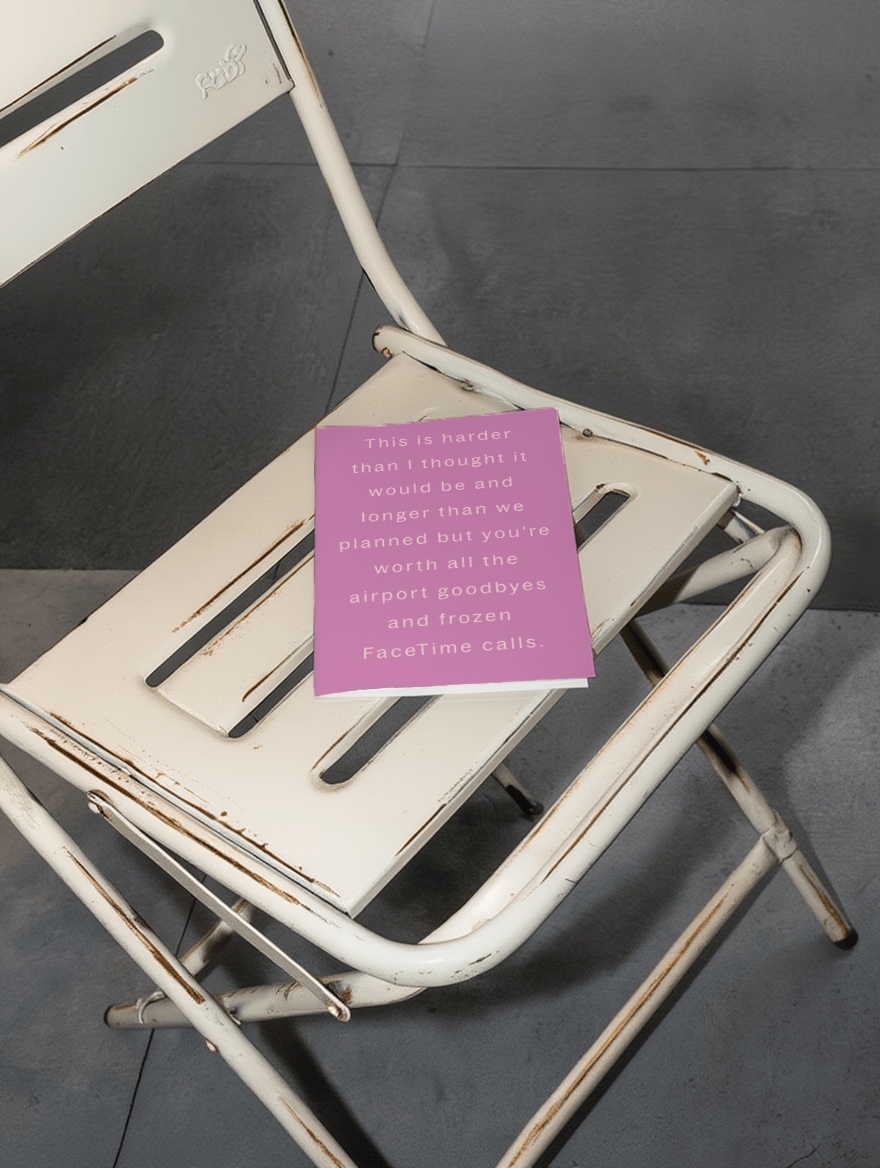 Worth the Distance Love Card mockup 2