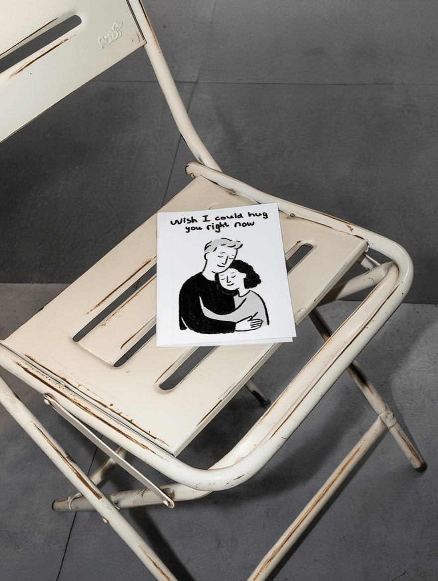 Wish I Could Hug You Right Now Card mockup 2
