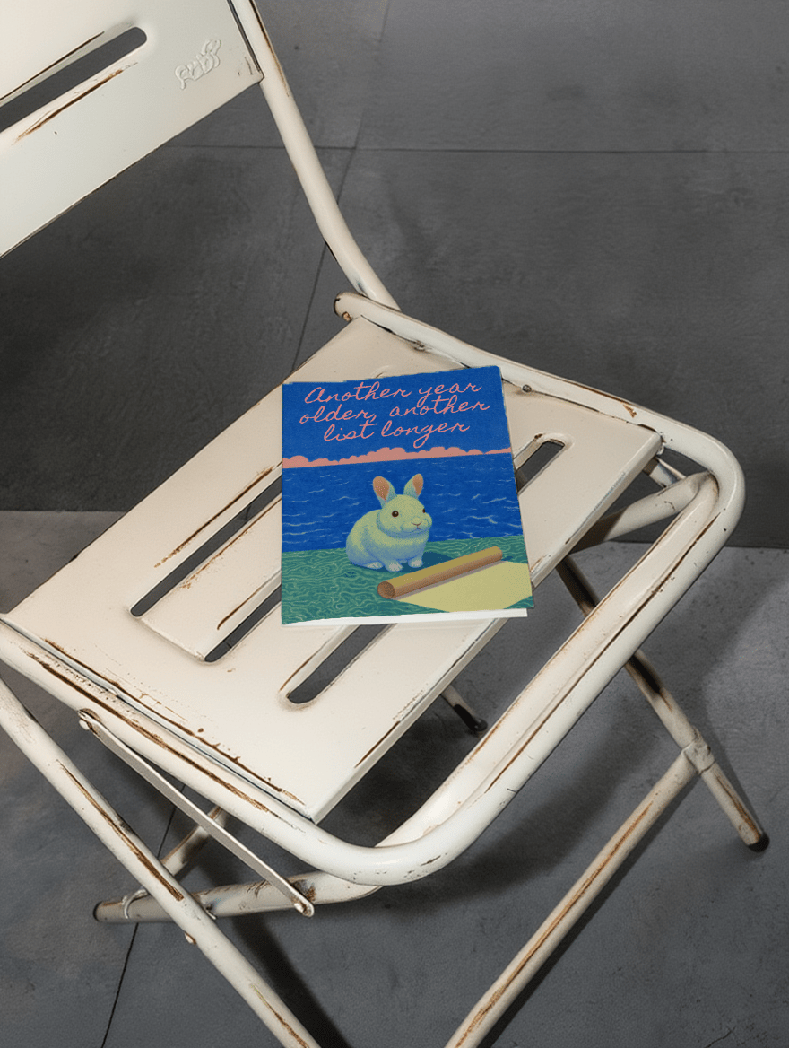 Bunny Birthday List Card mockup 2
