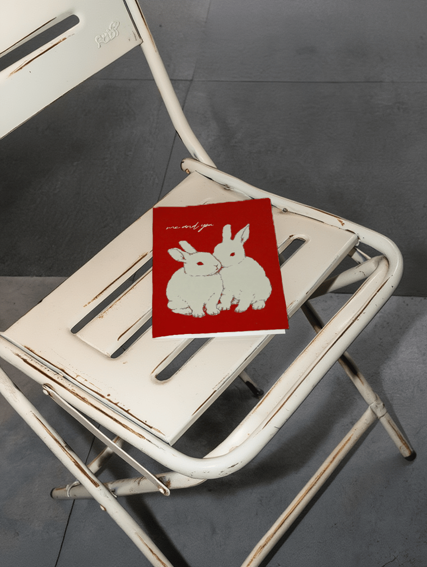Me and You Bunny Love Card mockup 2