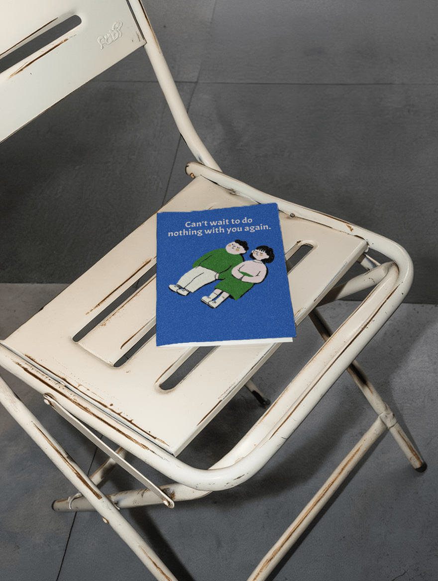 Lazy Day Together Greeting Card mockup 2