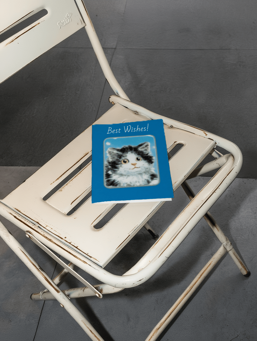 Best Wishes Cat Card mockup 2
