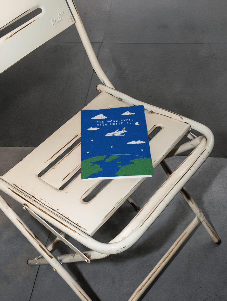 Every Mile Worth It Airplane Card mockup 2