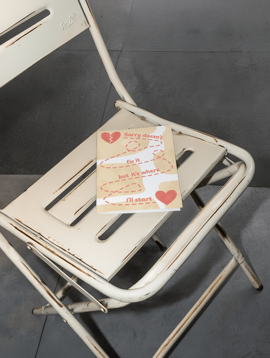 Sorry Is Just the Start Card mockup 2