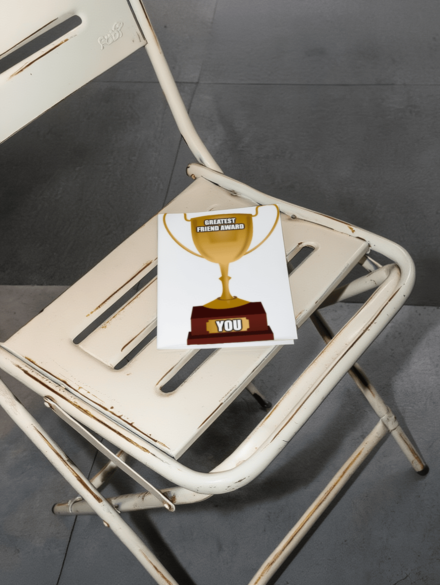 Greatest Friend Award Card mockup 2