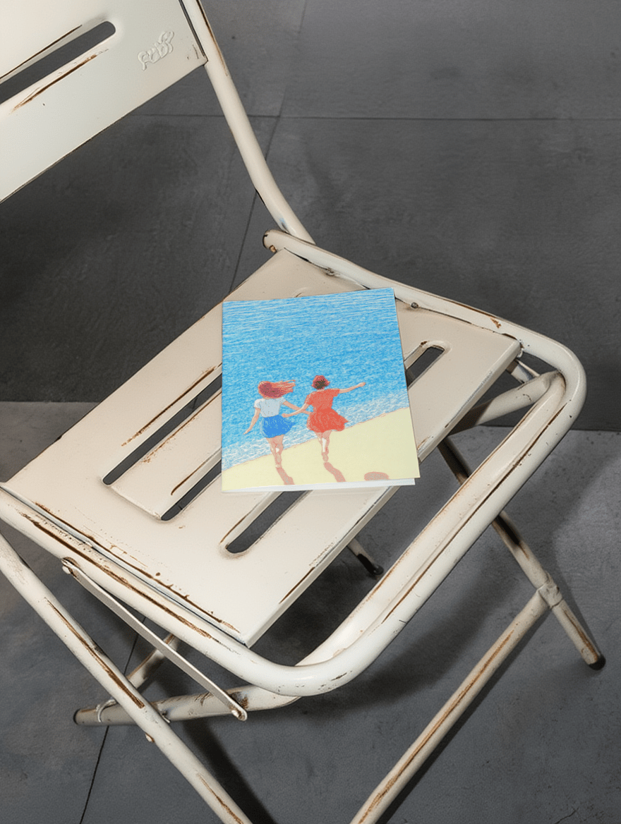 Running Into the Sea With You Card mockup 2