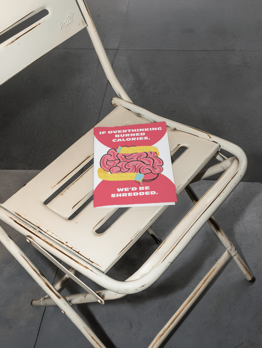Overthinking Shredded Brain Card mockup 2
