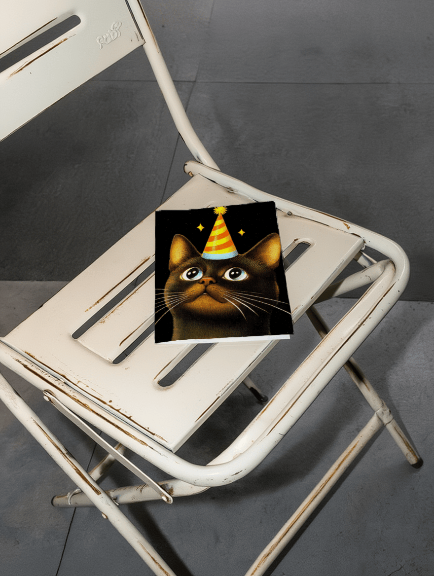 Party Hat Cat Birthday Card mockup 2