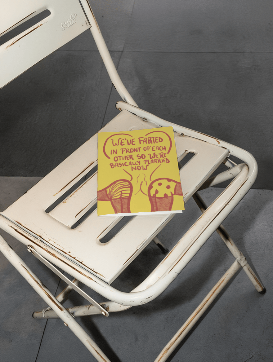 Basically Married Fart Card mockup 2