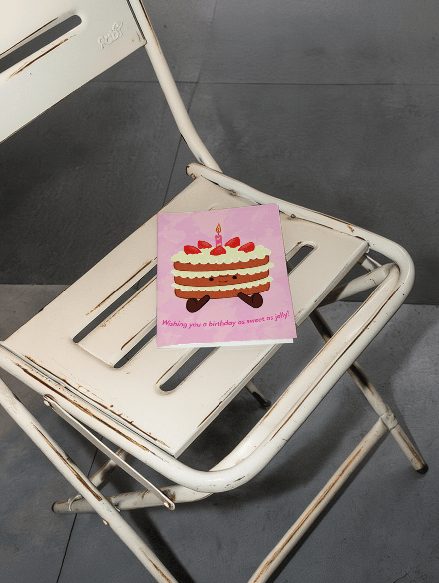 Sweet As Jelly Birthday Cake Card mockup 2