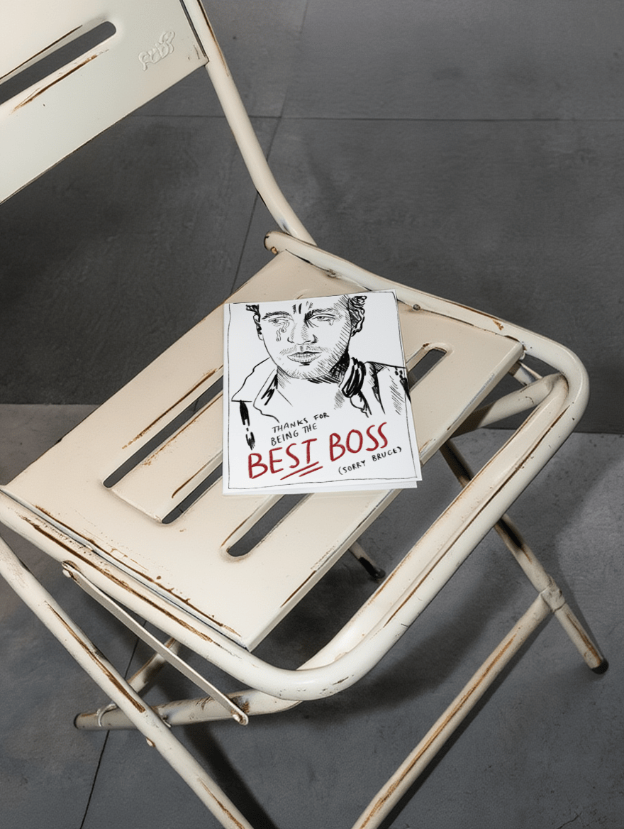 Thanks for Being the Best Boss (Sorry Bruce) Card mockup 2