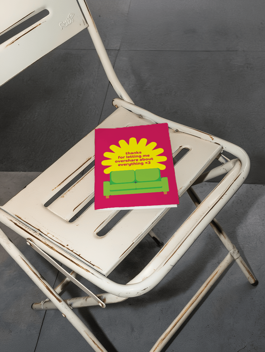 Thanks for Letting Me Overshare Card mockup 2