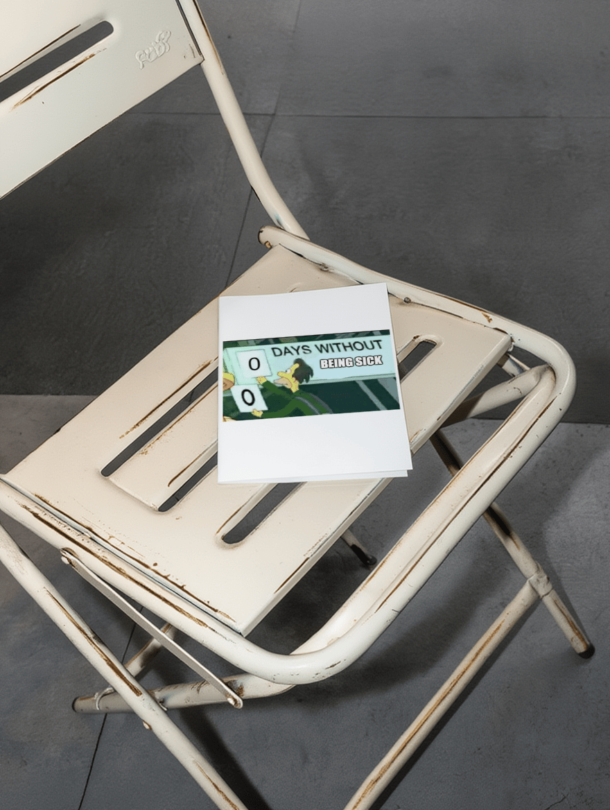 Zero Days Without Being Sick Card mockup 2