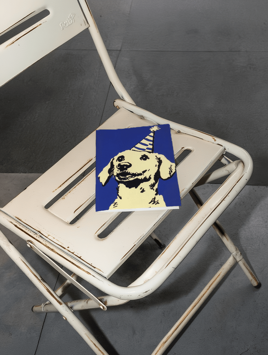 Party Hat Dog Birthday Card mockup 2