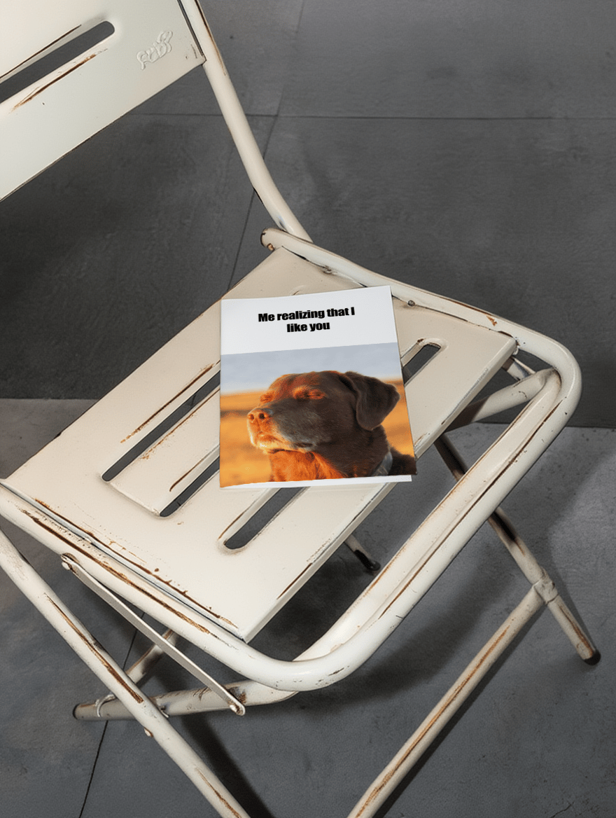 Realizing I Like You Dog Card mockup 2