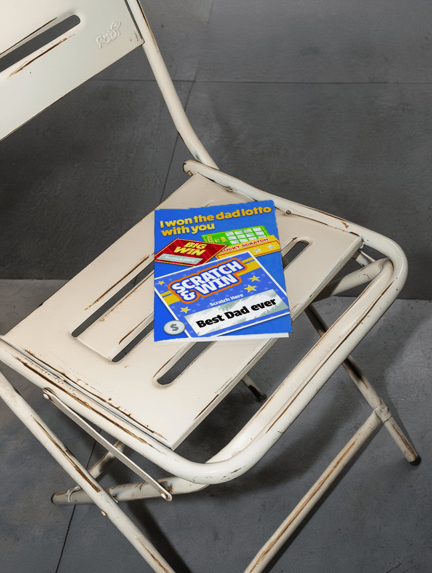 I Won the Dad Lotto Card mockup 2