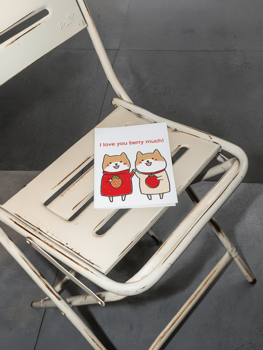 I Love You Berry Much Card mockup 1