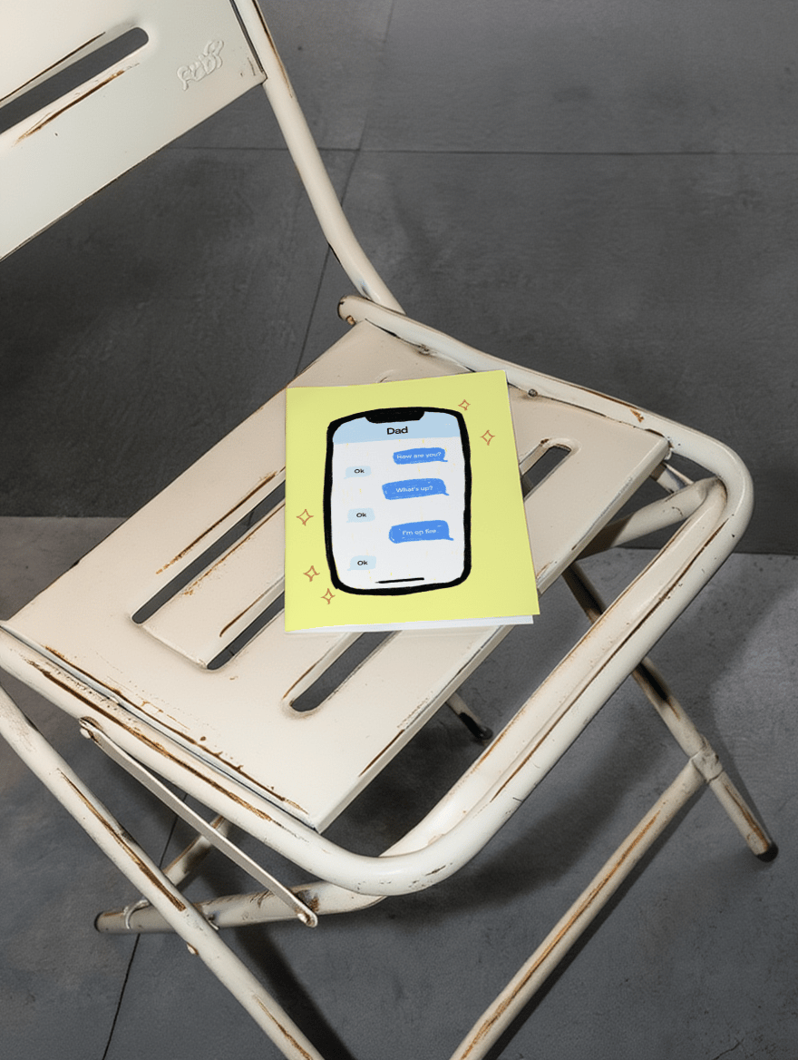 Ok Dad Text Message Card mockup 2