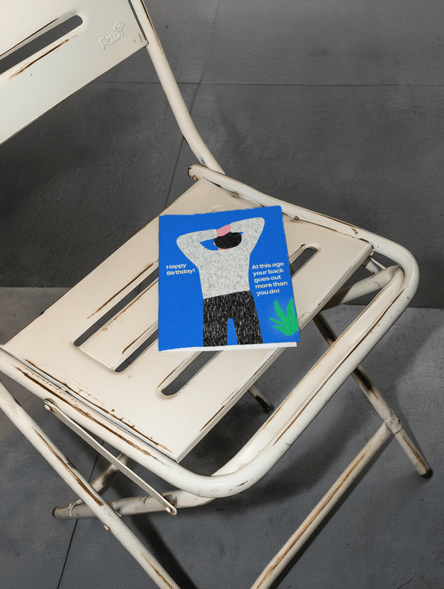 Back Goes Out Birthday Card mockup 2