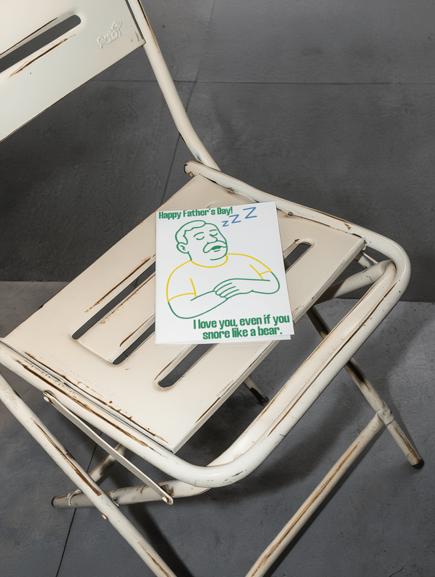 Bear Snore Father's Day Card mockup 2