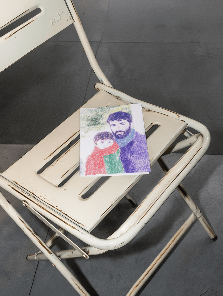 Father and Son Winter Hug Card mockup 2